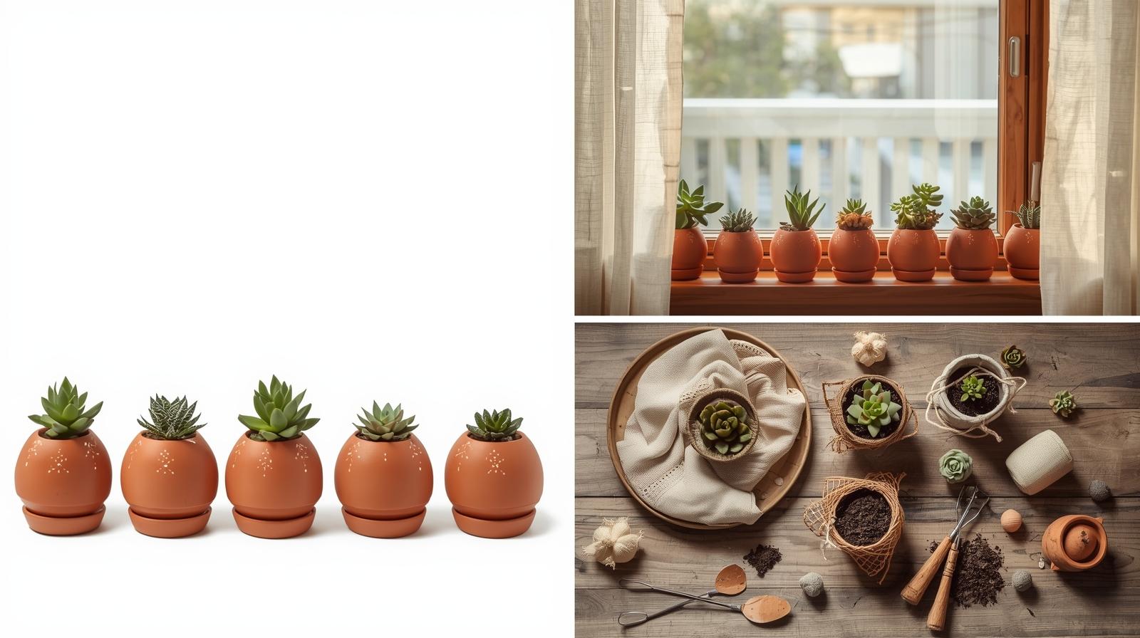 Mini Terracotta Succulent Planters – Handcrafted Charm for Small Plants