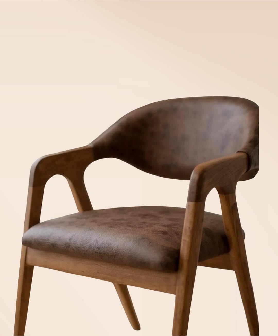 Handcrafted Walnut Dining Chair with Arms | Solid Wood Armchair