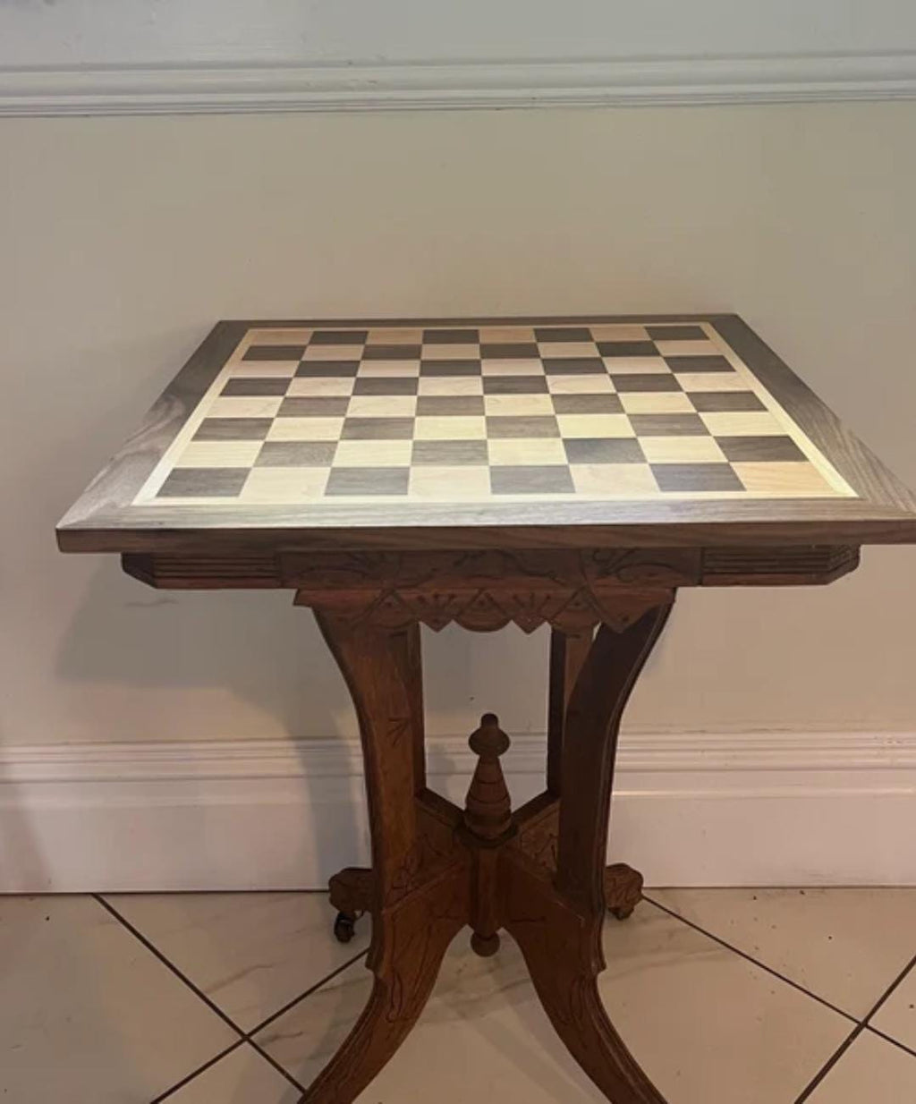 Handcrafted Maple & Walnut Chessboard – Regulation Size | Luxury Wooden Chess Set | Custom Edge Profile Options
