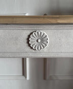 Distressed French Baroque Console Table | Rustic Whitewash Entryway Table | Hand-Carved Narrow Desk