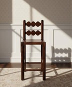 Handcrafted Solid Wood Farmhouse Chair | Rustic Dining  | Natural Wood Vintage Seating | Boho Home Furniture