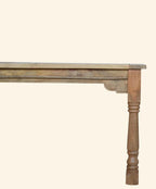 Handcrafted Solid Mango Wood Dining Table | Rustic Farmhouse Oak Style