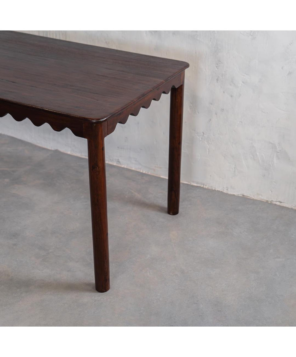 Custom for Hilary Shinn Handcrafted Reclaimed Wood Console Table – Rustic Brown Scalloped Entryway Table