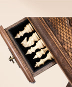 Handcrafted Beech Wood Chess Table – Luxury Ornamental Chess Set with Storage Drawers