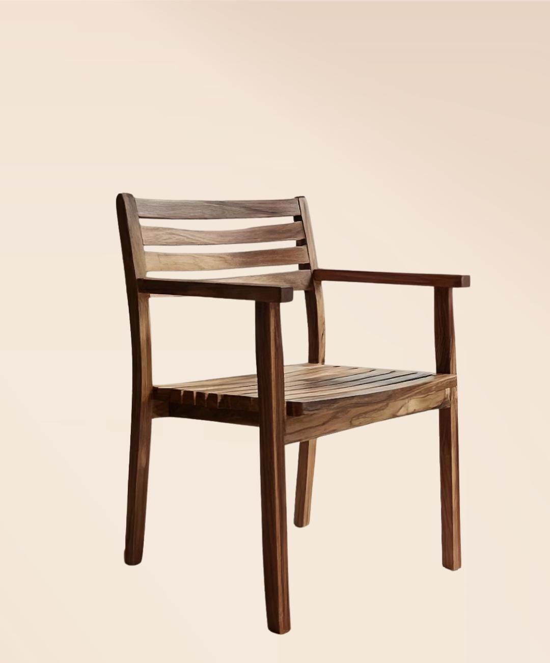 Farmhouse Natural Wood Chair – Handcrafted Dining Chair with Vintage & Boho Style