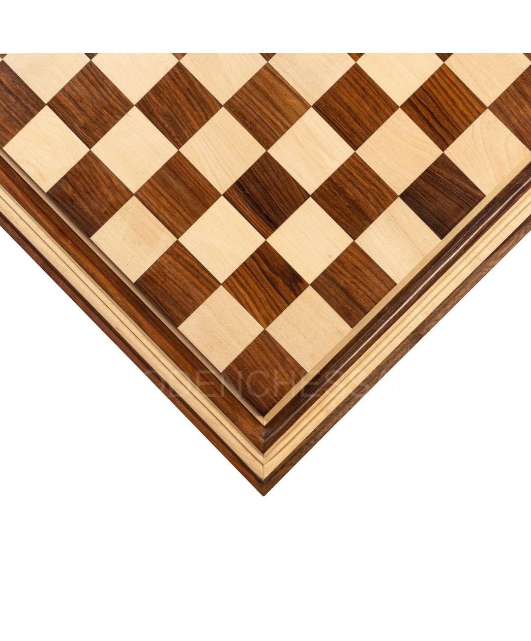 Hand-Carved Golden Rosewood Chessboard – Tournament Size, Heirloom Quality