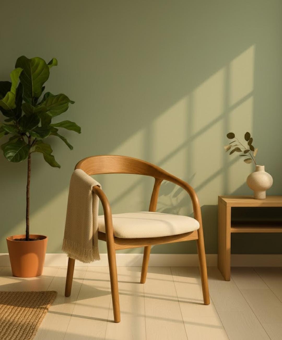 Handmade Walnut Wood Dining Chair — Modern Minimalist Kitchen & Dining Room Seating