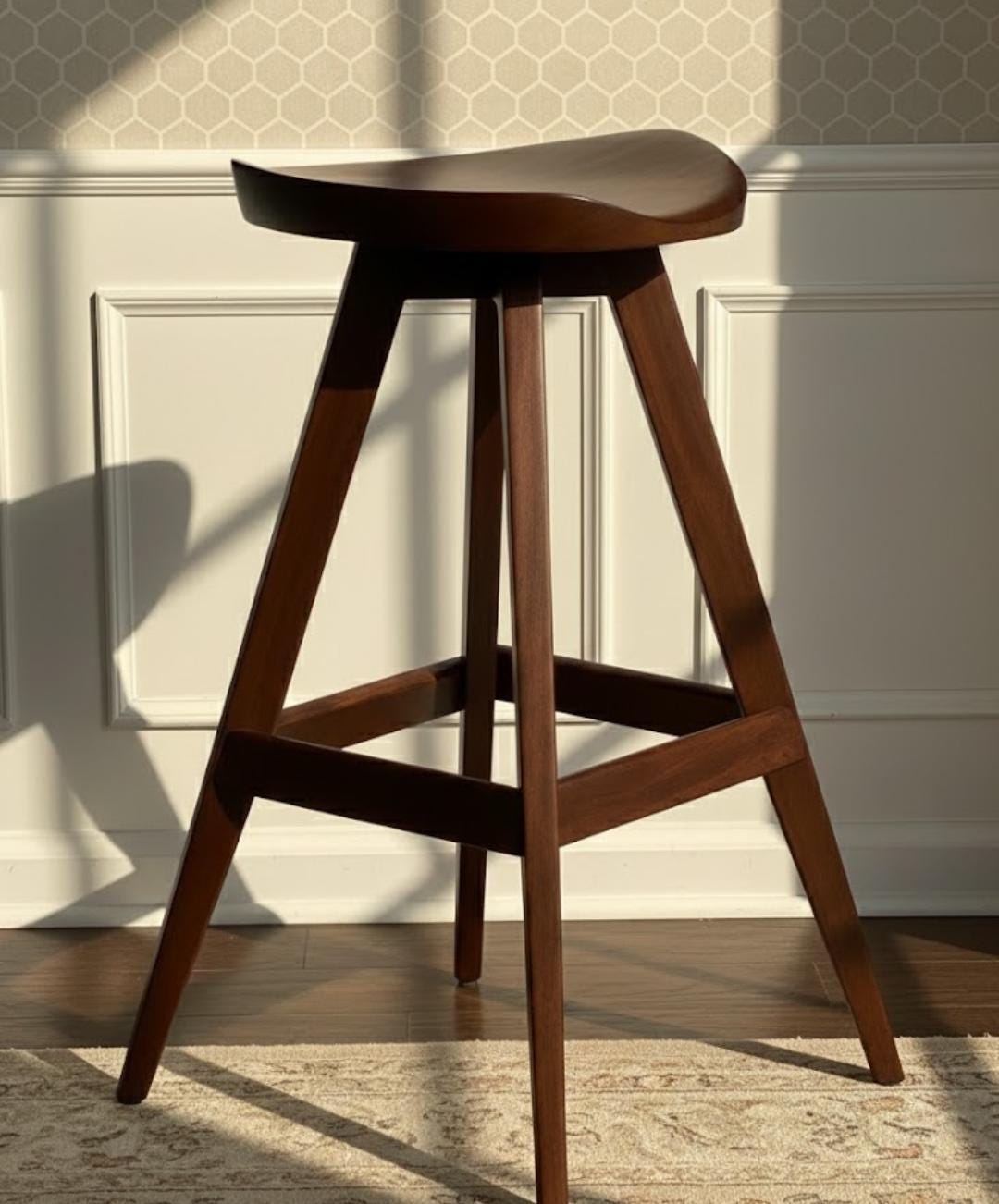 Handcrafted Mid-Century Modern Swivel Bar Stool | Tractor Seat