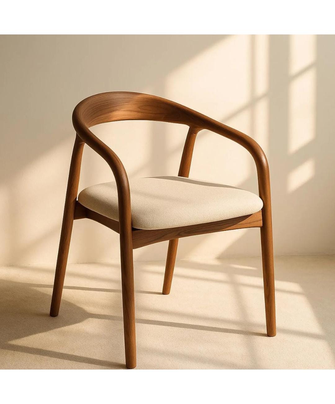 Handmade Walnut Wood Dining Chair — Modern Minimalist Kitchen & Dining Room Seating