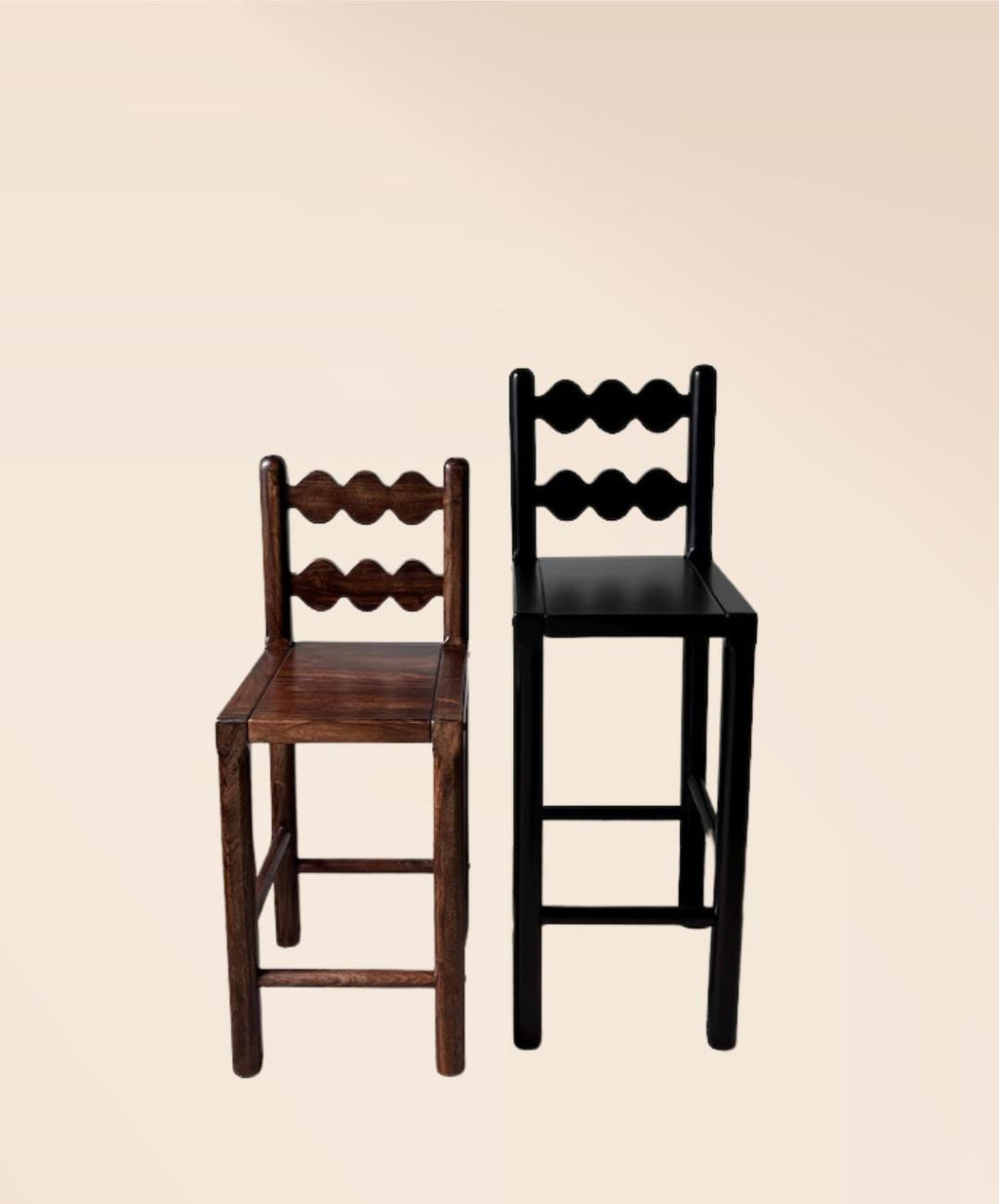 Handcrafted Solid Wood Farmhouse Chair | Rustic Dining  | Natural Wood Vintage Seating | Boho Home Furniture