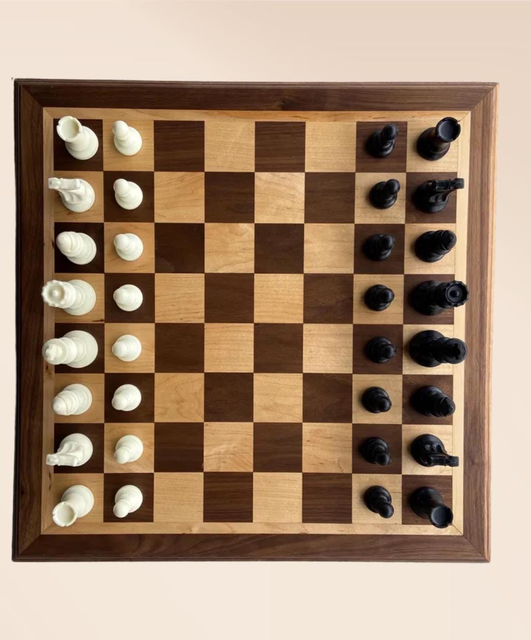 Handcrafted Maple & Walnut Chessboard – Regulation Size | Luxury Wooden Chess Set | Custom Edge Profile Options