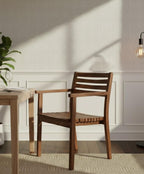 Farmhouse Natural Wood Chair – Handcrafted Dining Chair with Vintage & Boho Style