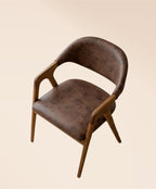 Handcrafted Walnut Dining Chair with Arms | Solid Wood Armchair