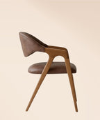 Handcrafted Walnut Dining Chair with Arms | Solid Wood Armchair