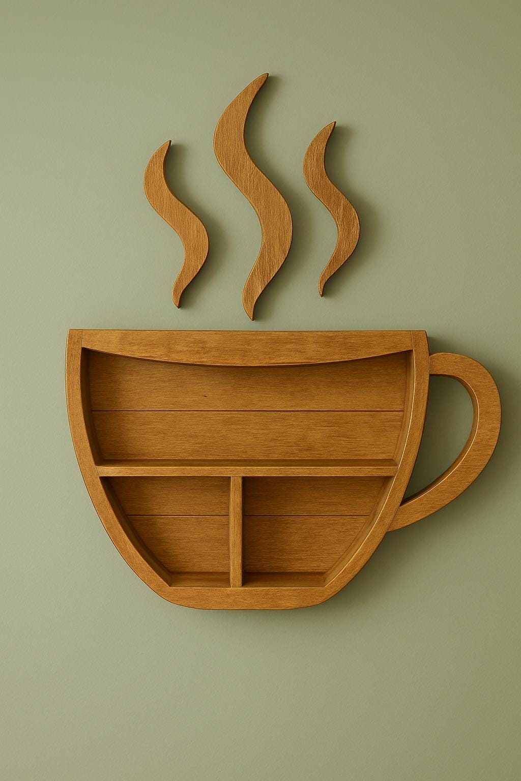 Coffee Cup Wall Shelf | Handmade Wooden Mug Rack | Rustic Kitchen Organizer | Bar Wall Decor