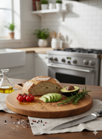 Round Mango Wood Chopping & Serving Board with Floral Engraving – Durable & Stylish