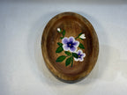 Hand-Painted Wooden Oval Tray – 16x12x2.5 cm