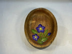 Hand-Painted Wooden Oval Tray – 16x12x2.5 cm