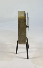 Handcrafted Wooden Table Clock with Metal Stand