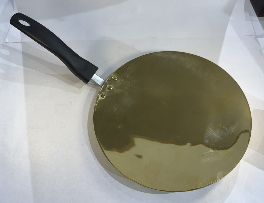 Traditional Brass Cooking Tawa (25×25×10 cm)