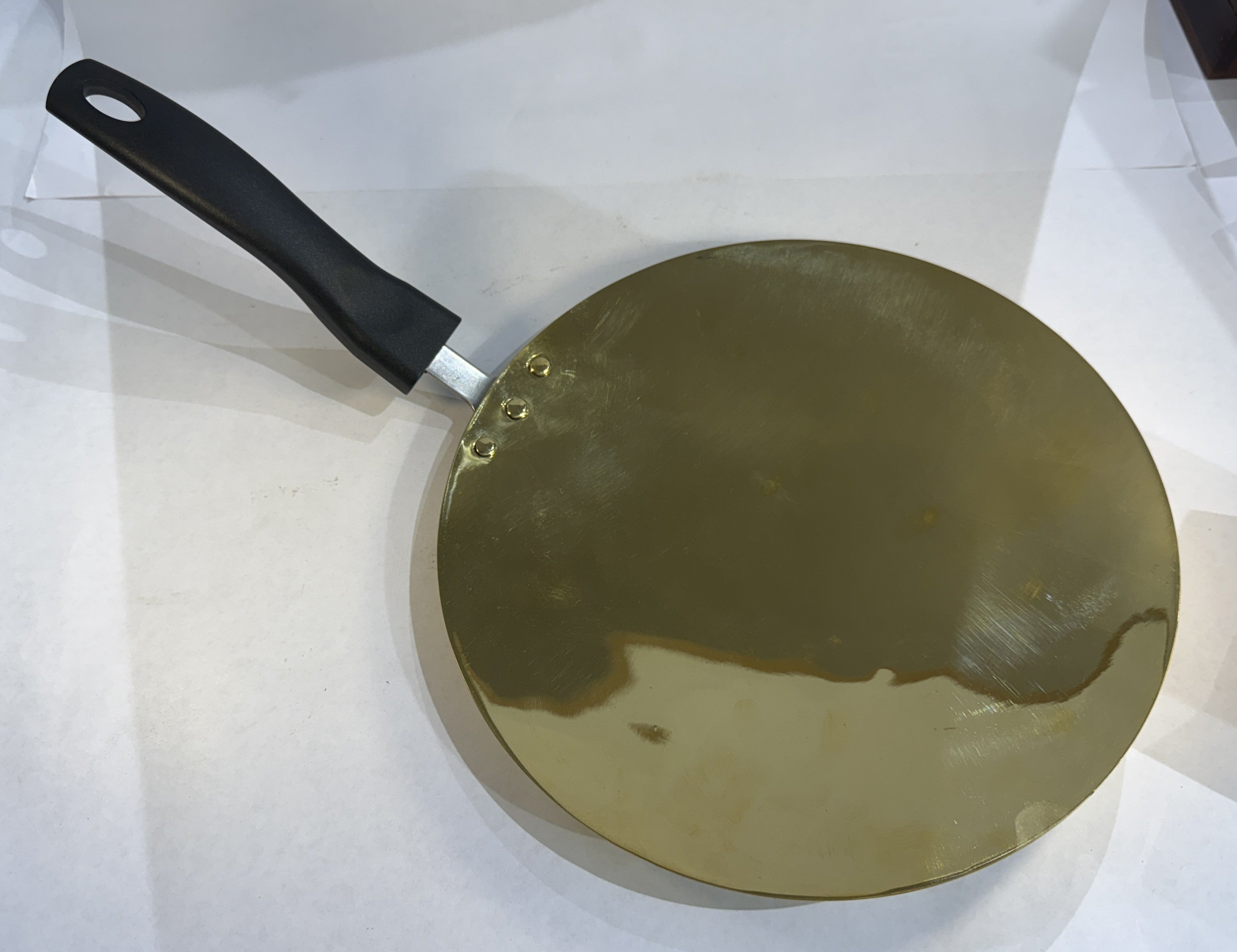 Traditional Brass Cooking Tawa (25×25×10 cm)