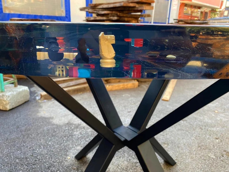 🌰 Custom Walnut & Epoxy Round Table by Arjun Handicrafts  Handmade | Customizable | One-of-a-kind