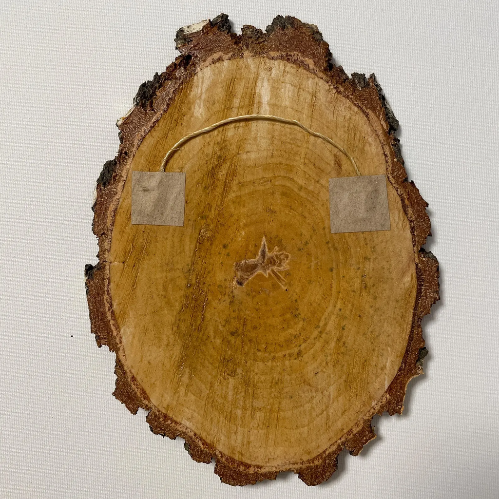 Original Hand-Painted Blue Bird on Natural Wood Slice – Wildlife Art on Real Wood by Arjun Handicrafts