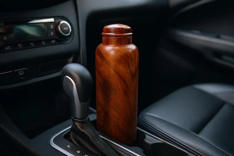 Handcrafted Wooden Water Bottle – Eco-Chic Hydration