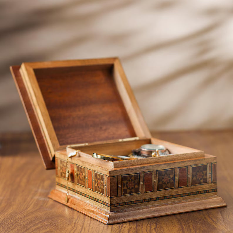 Jewelry Box Vintage | Handmade Wooden Box | Mother of Pearl Inlay | Gift for Her | Christmas Gift | Arjun Handicrafts