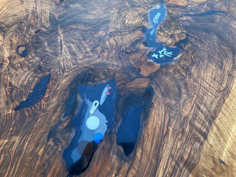 🌰 Custom Walnut & Epoxy Round Table by Arjun Handicrafts  Handmade | Customizable | One-of-a-kind