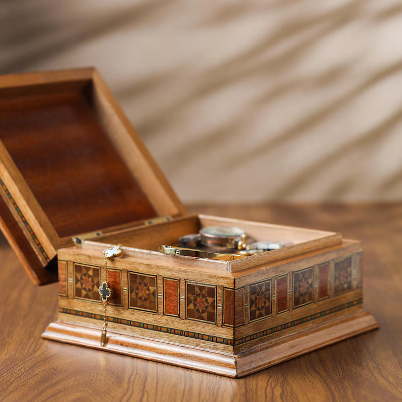 Jewelry Box Vintage | Handmade Wooden Box | Mother of Pearl Inlay | Gift for Her | Christmas Gift | Arjun Handicrafts