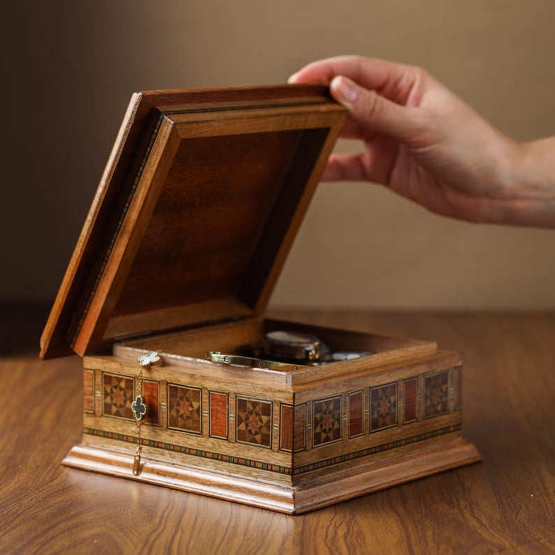 Jewelry Box Vintage | Handmade Wooden Box | Mother of Pearl Inlay | Gift for Her | Christmas Gift | Arjun Handicrafts
