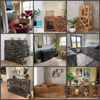 🐾 Double Dog Kennel for Large Dogs – Handmade Indoor Dog Crate with Oriental Star Pattern Panels
