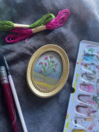 Hand-Embroidered Floral Mini Frame