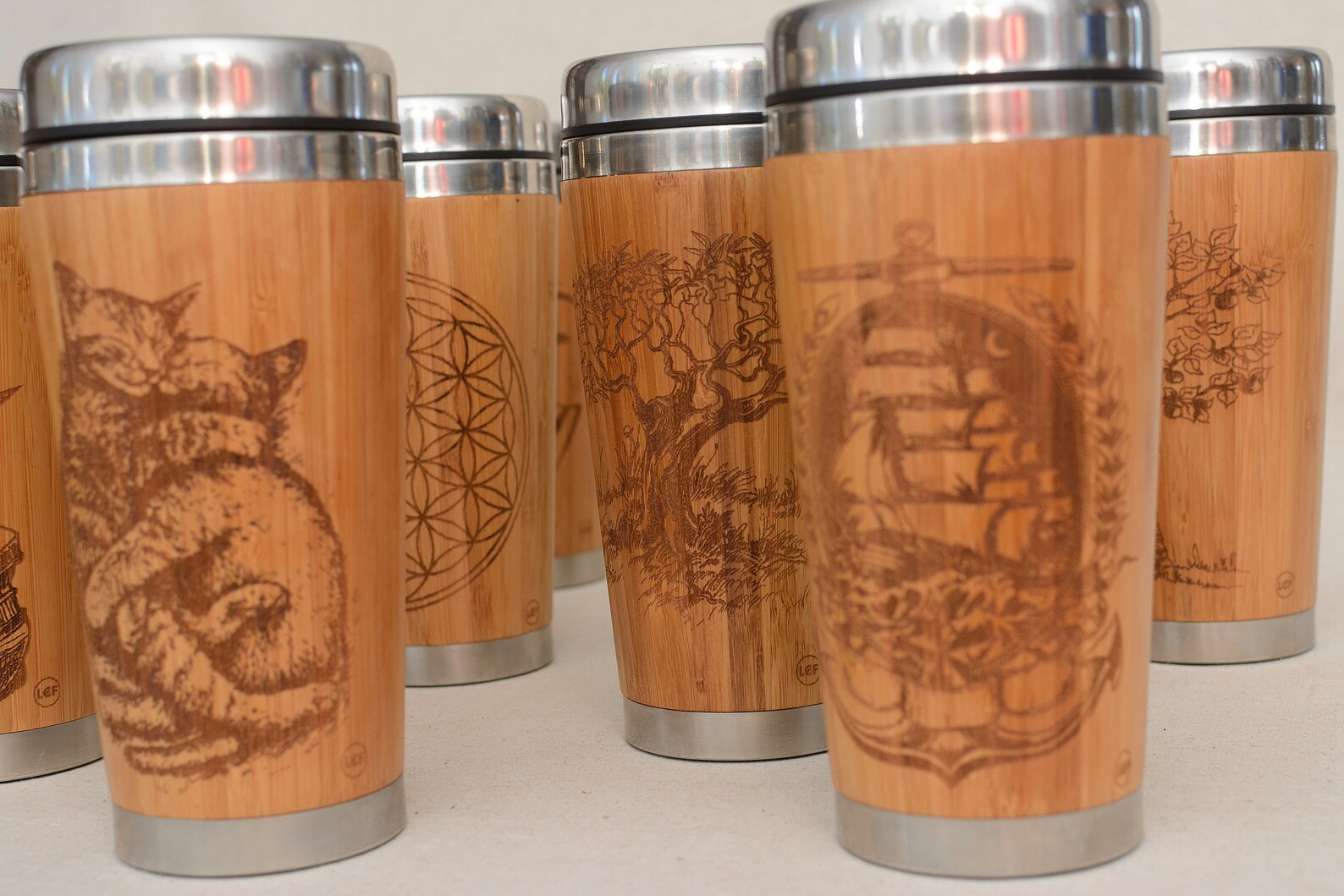 🌿 Engraved Bamboo Travel Mug | Eco-Friendly Stainless Steel Tumbler