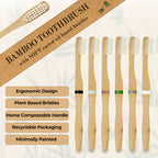 🌿 Bamboo Toothbrush – Set of 2 Soft Castor Oil Bristles | Eco-Friendly Wooden Handle