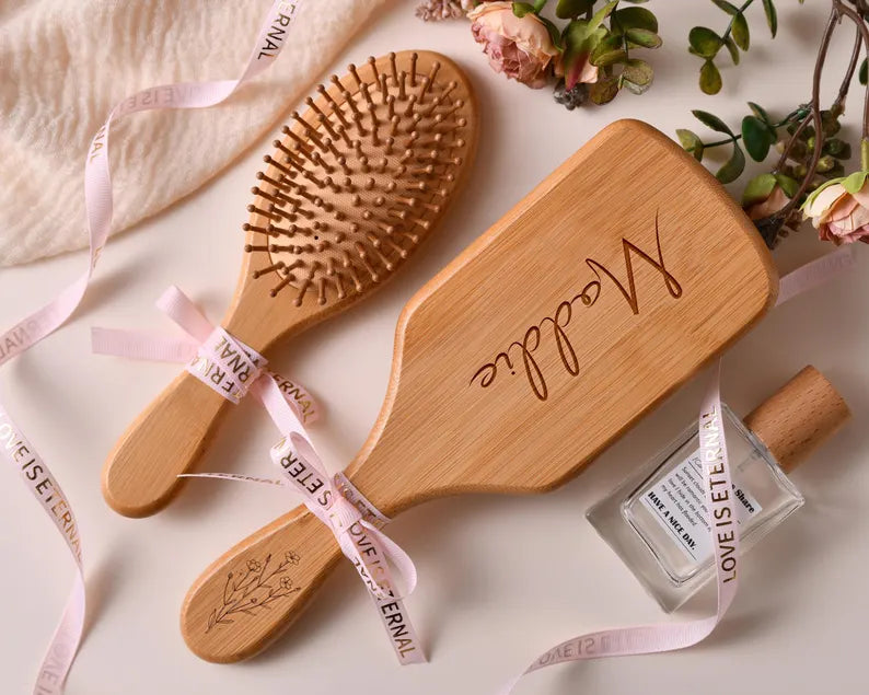 Customized Bridesmaids Name Wooden Comb – Personalized Wedding Party Gift by Arjun Handicrafts