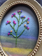 Hand-Embroidered Floral Mini Frame