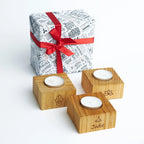 Personalized Wooden Candle Holder | Eco-Friendly Tealight Holder Set | Unique Candle Stand for Yoga, Meditation & Home Decor Gifts