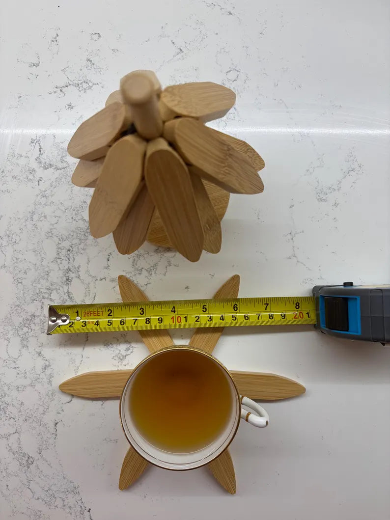 Wooden Tree Trivet Set | Heat Resistant Pot Holders | Natural Table Mats & Coasters | Decorative Wooden Kitchen & Dining Decor