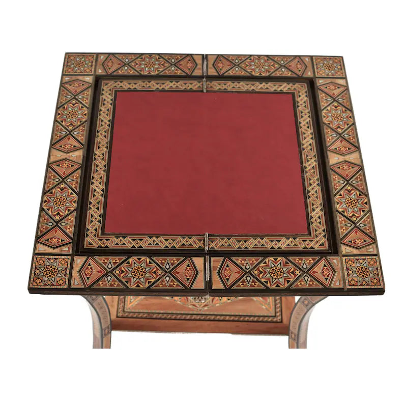 🪵 Handmade 3-in-1 Wooden Mosaic Game Table | Chess • Backgammon • Poker