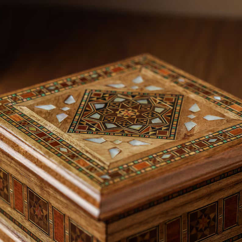 Jewelry Box Vintage | Handmade Wooden Box | Mother of Pearl Inlay | Gift for Her | Christmas Gift | Arjun Handicrafts