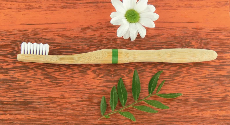 🌿 Bamboo Toothbrush – Set of 2 Soft Castor Oil Bristles | Eco-Friendly Wooden Handle