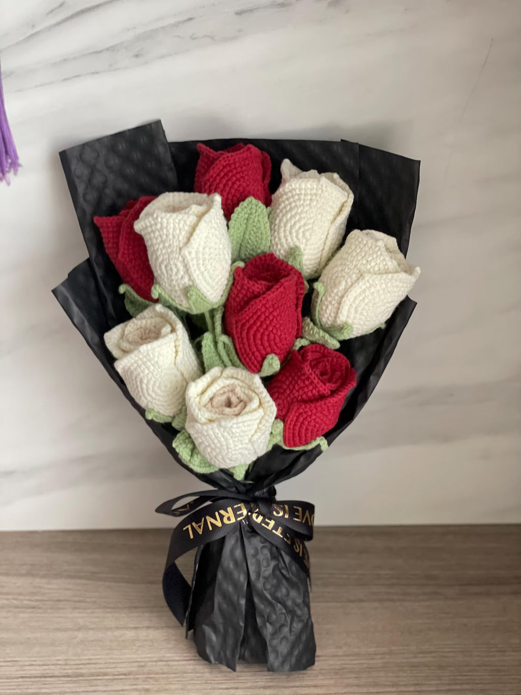 Crochet Rose Gift, Crochet Flower, Crochet Flower Bouquet Gift, Crochet Flower Desk Decor, Gift for Mom, Her, Colleague, Sendoff, Friend