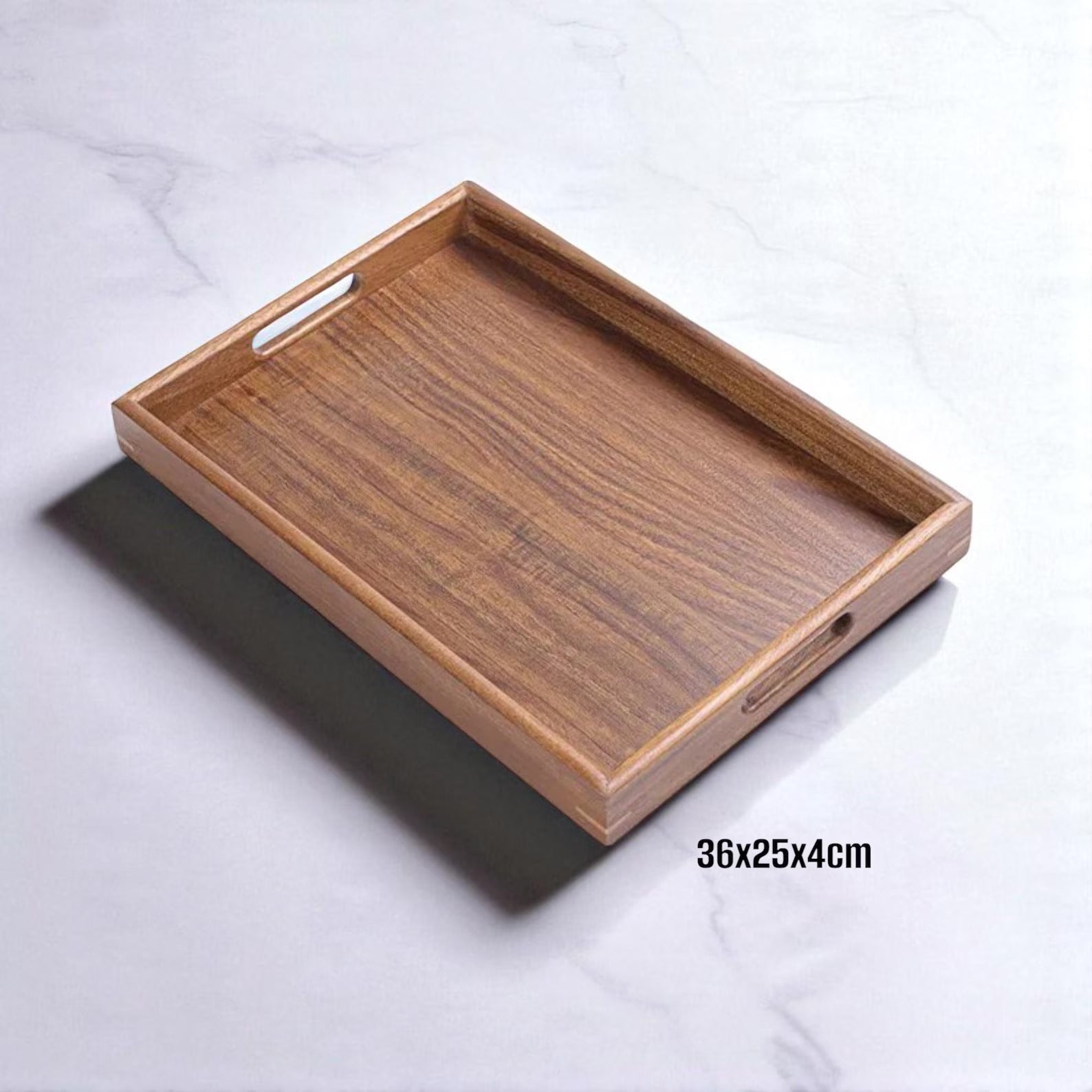 Handcrafted Mango Wood Serving Tray Set – Stackable Wooden Trays (Small, Medium, Large) by Arjun Handicrafts