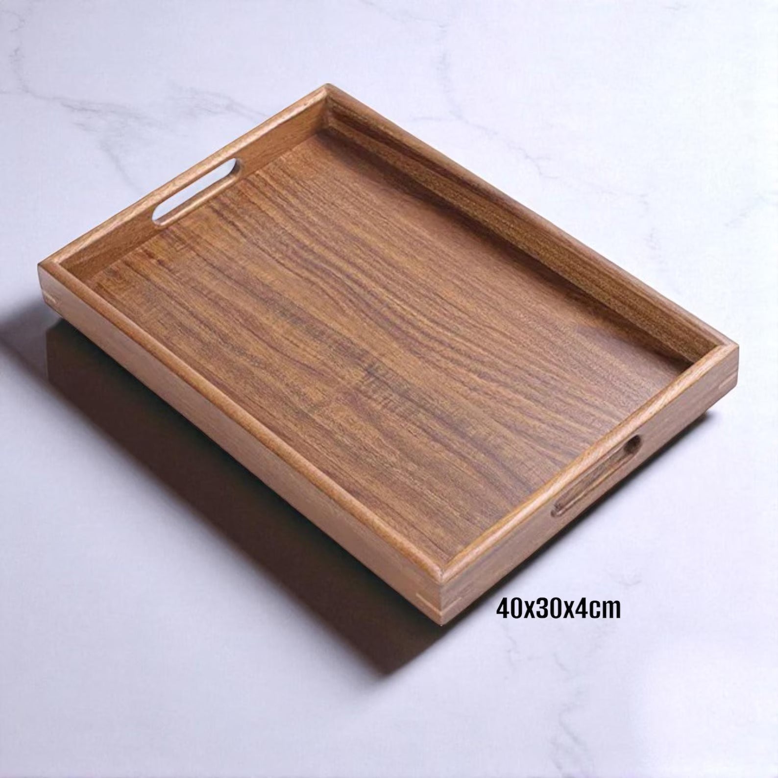 Handcrafted Mango Wood Serving Tray Set – Stackable Wooden Trays (Small, Medium, Large) by Arjun Handicrafts