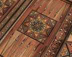 🪵 Handmade 3-in-1 Wooden Mosaic Game Table | Chess • Backgammon • Poker