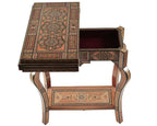 🪵 Handmade 3-in-1 Wooden Mosaic Game Table | Chess • Backgammon • Poker
