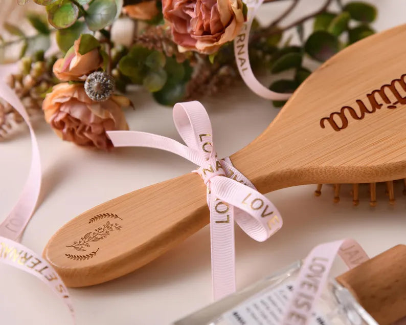 Customized Bridesmaids Name Wooden Comb – Personalized Wedding Party Gift by Arjun Handicrafts
