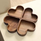 Heart Shaped Wooden Serving Tray | Decorative Snack Dish, Dessert Plate, Candy Bowl, Fruit & Nut Holder | Unique Wooden Gift for Home
